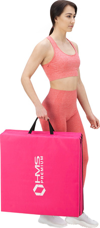 Materac gimnastyczny składany Hms Premium MGS02 1800x600 mm różowy