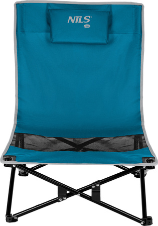 Krzesło turystyczne plażowe składane Nils Camp NC3306 niebiesko-szare 55×55×68cm