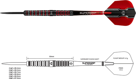 Rzutki Harrows Wolfram Infinity 97% Steeltip