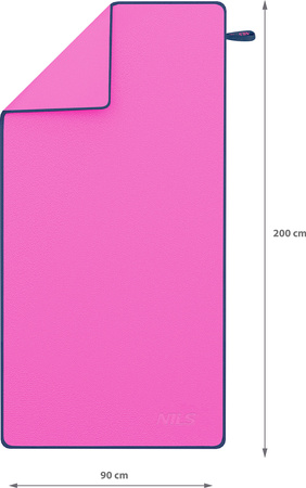 Ręcznik turystyczny z mikrofibry szybkoschnący Nils NCR13 różowy 200x90 cm