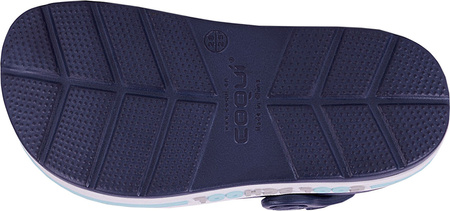 Chodaki sandały klapki dla dzieci Coqui Lindo granatowo-białe 6423-415-2132