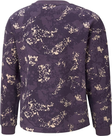 Bluza dla dzieci Puma Alpha AOP Crew FL fioletowa 589241 16