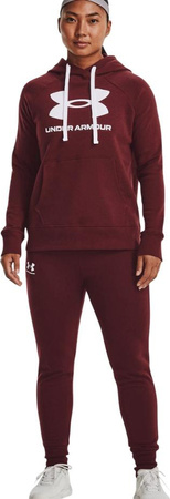 Spodnie damskie Under Armour Rival Fleece bordowe 1356416 690
