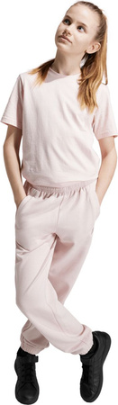 Spodnie dla dzieci adidas Essentials Small Logo Feel Cozy Fleece różowe JF8746