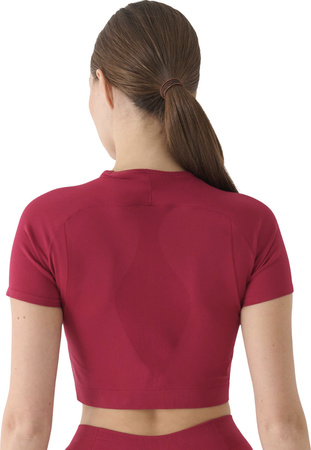 Koszulka damska 4F FNK F1737 burgund 4FRAW24TFTSF1737 60S