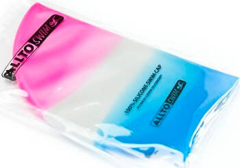 Czepek pływacki silikon multi niebiesko-biało-różowy