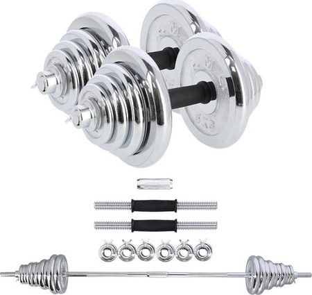 Sztangielki/sztanga w walizce chrom stc50 2x25kg hms