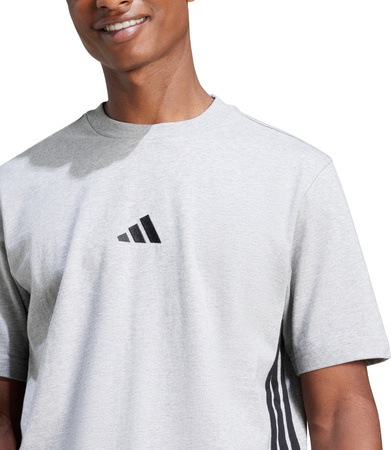 Koszulka męska adidas Essentials 3-Stripes Single Jersey szara JE6396