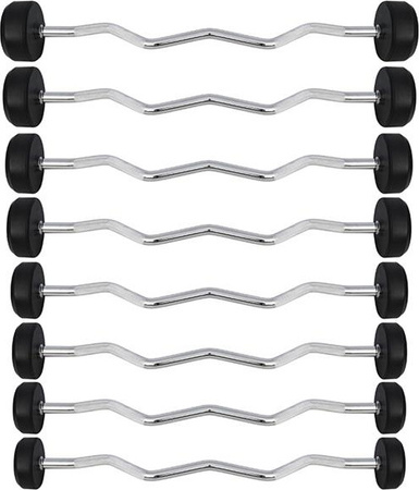 Sztanga/gryf stały łamany gumowany HMS GSL-30 30 kg