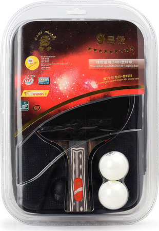 Rakietka do tenisa stołowego ping-ponga Giant Dragon 9★ N8091 2 piłeczki, pokrowiec