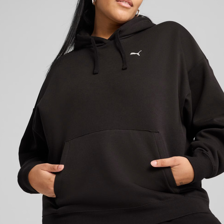 Bluza damska z kapturem kangurka Puma ESS Comfort Hoodie FL czarna 682384 01