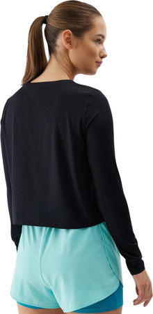Koszulka damska longsleeve 4F F218 czarna 4FWSS24TFLOF218 20S