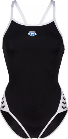 Damski strój kąpielowy Arena WOMEN'S ARENA ICONS SUPER FLY BACK SOLID black-white rozmiar 32