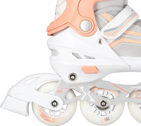 2w1 Łyżworolki z wymienną płozą hokejową Nils Extreme NH18190 biało-różowy rozmiar L (39-43)