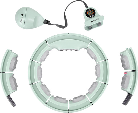 Koło hula hop zieloine z magnesami i obciążnikiem licznik HMS HHM13