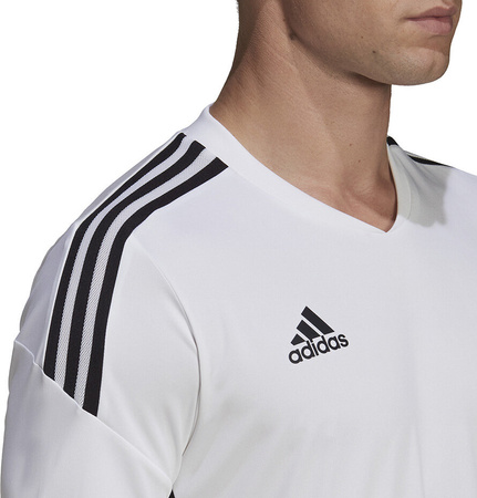 Koszulka męska adidas Condivo 22 Jersey V-neck biało-czarna HA6290