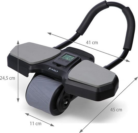 Automatyczne koło do ćwiczeń mięśni brzucha z podparciem kółko ABS KA10 czarne