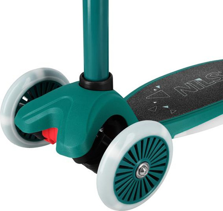 Hulajnoga dziecięca balansowa świecące koła i podest LED Nils Fun HLB1310 zielona