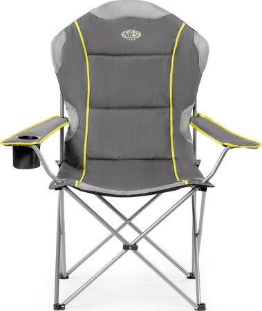 Krzesło fotel turystyczny składany Nils Camp NC3080 ciemnoszary 95x110x50cm
