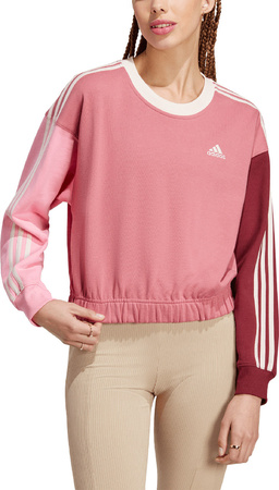 Bluza damska adidas Essentials 3-Stripes Crop różowa IC9875