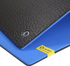 Mata do ćwiczeń fitness klubowa z otworami HMS Premium MFK03 180x60x1,5 cm niebiesko-czarna