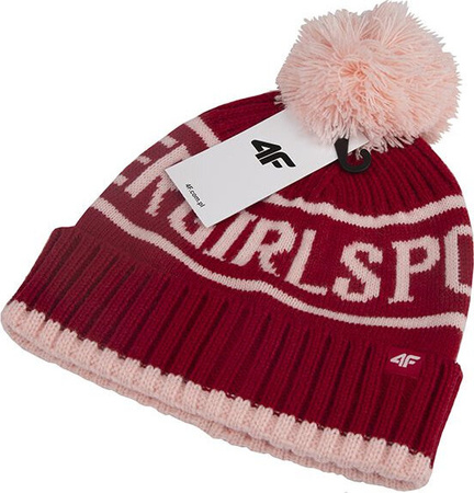 Czapka dla dziewczynki 4F czerwona HJZ22 JCAD005 62S