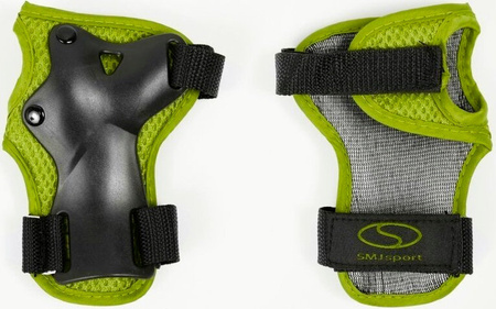 Zestaw ochraniaczy kolana łokcie nadgarstki na rolki deskorolkę hulajnogę BS-P003 czarno-zielone