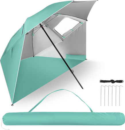 NC17114 PARASOL/PARAWAN PLAŻOWY 2W1 XXL 240 CM ZIELONY NILS