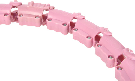 Hula hop light pink z wypustkami i obciążnikiem HMS hhw11 plus size