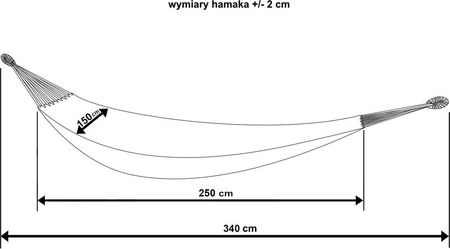 Hamak ogrodowy 2 osobowy xxl 250x150cm niebieski
