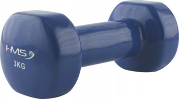 Ciężarek żeliwny hantla do ćwiczeń fitness pokryty winylem HMS 17023 3 kg