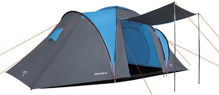 Namiot kempingowy turystyczny highland IV Nils Camp NC6431 4 osobowy niebiesko-szary 390x210x130cm
