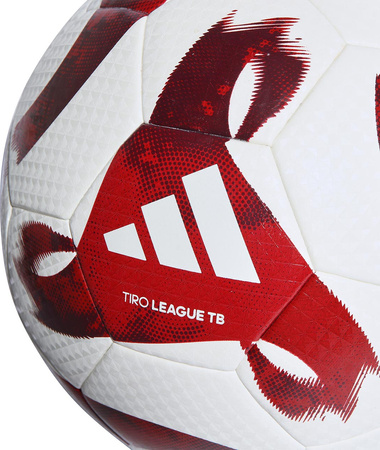 Piłka nożna adidas Tiro League Thermally Bonded biało-czerwona HZ1294