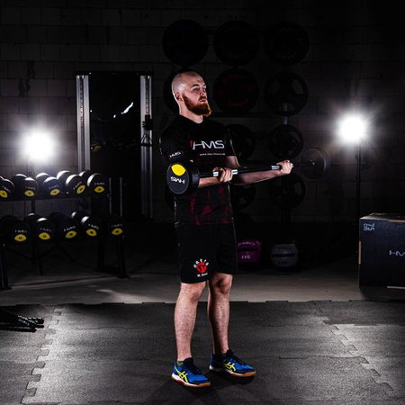 Sztanga gryf stały gumowany prosty HMS 40 kg długość 127 cm