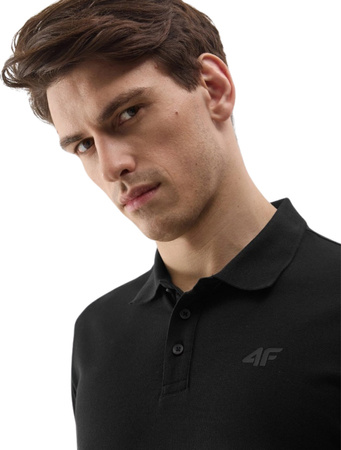 Koszulka męska polo 4F M130 czarna 4FWSS24TPTSM130 20S
