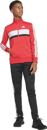 Dres dla dzieci adidas Seasonal Essentials Tiberio 3-Stripes Tricot czerwono-czarny JI6214