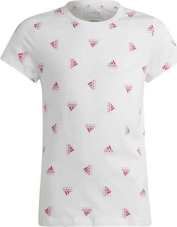 Koszulka dla dzieci adidas Brand Love Print Cotton Tee biała IB8918