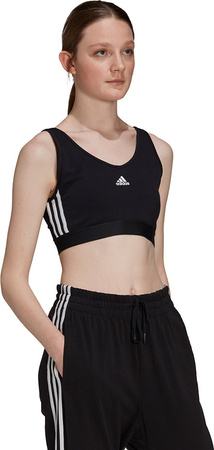 Stanik sportowy damski adidas Essentials 3-Stripes czarny GS1343