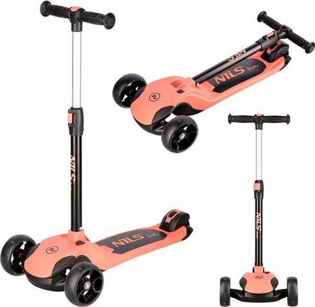 Hulajnoga dziecięca Nils fun hlb122 led pink