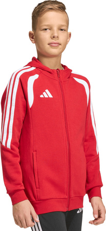 Bluza dla dzieci adidas Tiro 26 League Sweat Full Zip Hoodie czerwona KF9101
