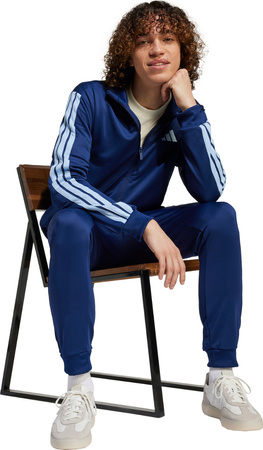 Dres męski adidas Sportswear Basic 3-Stripes French Terry niebieski JI8873