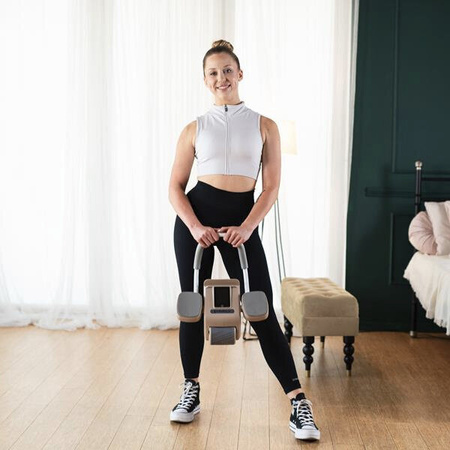 Automatyczne koło do ćwiczeń mięśni brzucha z podparciem kółko ABS KA08 brązowe