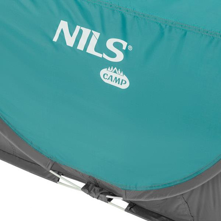 Namiot kempingowy turystyczny samorozkładający Nils camp NC3743 szaro-turkusowy 220x120x95cm
