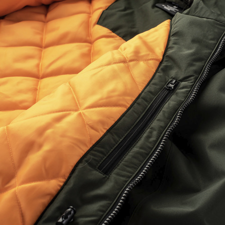 Męska kurtka parka płaszcz ocieplany membrana wodoodporna 10000mm Hi-tec Lasse zielona rozmiar XXL