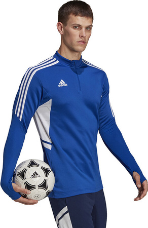 Bluza męska adidas Condivo 22 Training 1/2 zip niebiesko-biała HA6271