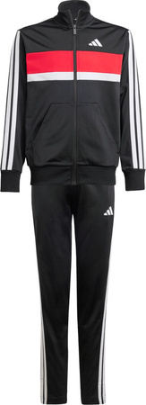 Dres dla dzieci adidas Seasonal Essentials Tiberio 3-Stripes czarno-czerwono-biały JC7519