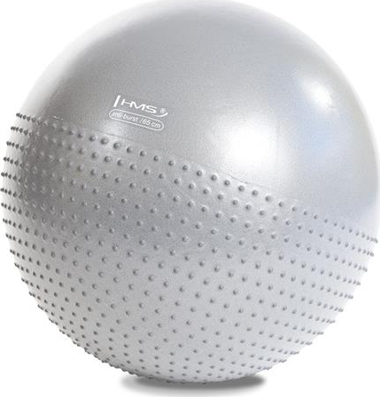 Piłka gimnastyczna masujaca fitness HMS yb03n 65cm jasnoszara