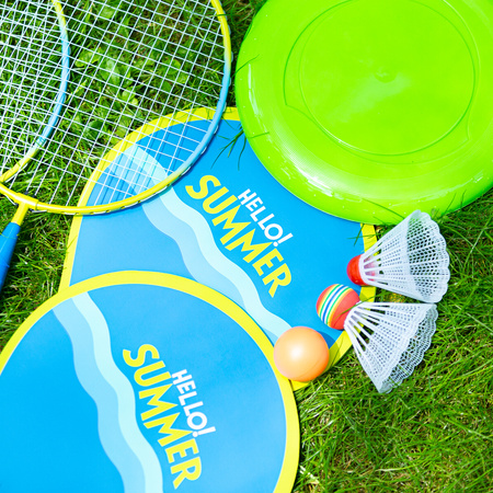 3w1 Zestaw do badmintona 2 rakiety 2 rakiety na plażę lotki frisbee junior Nils NRZ053