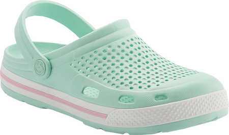 Chodaki sandały klapki damskie Coqui Lindo miętowo-białe 6413-100-4432B-6413-100-4432