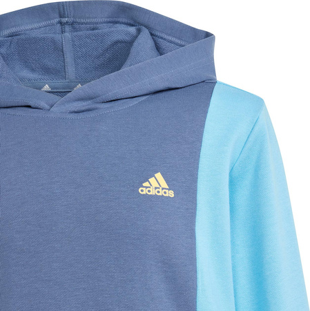 Bluza dla dzieci adidas CB FT HD niebiesko-żółta IS2689